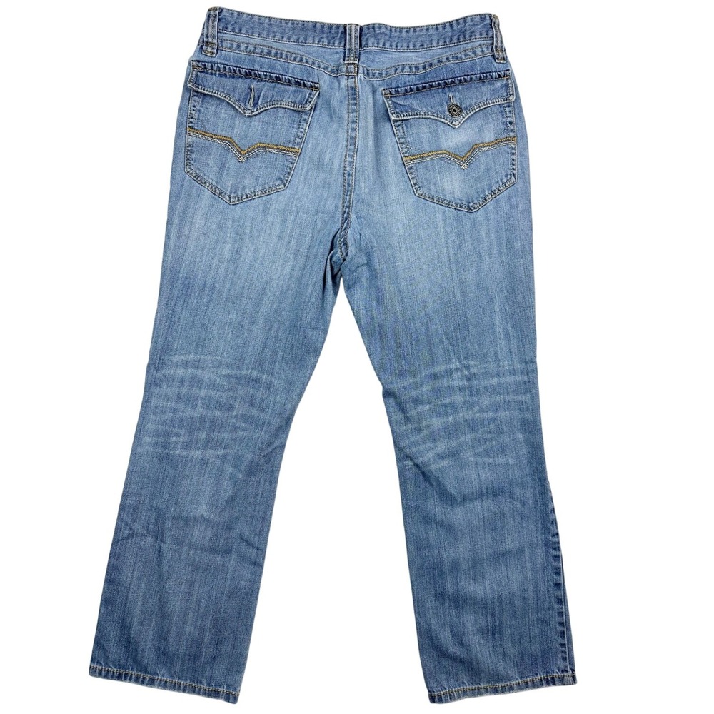 GUESS Y2K Light Wash Button Flap Pocket Jeans Size 38 Mens Worn-In Vintage Denim